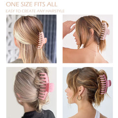 JANFUN flower rectangle and square clips laid flat, mix-and-match styling benefit