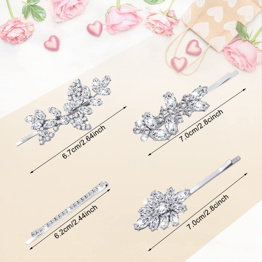 Janinka leaf-shaped clip close-up highlighting crystal sparkle and delicate finish