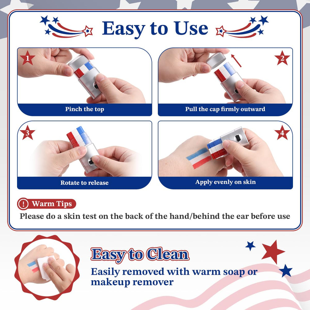 Janolia face paint sticks in hand showing compact portable size for events
