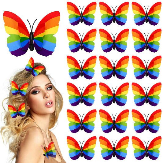 JANYUN front packaging showing 30 rainbow butterfly clips and easy storage benefit