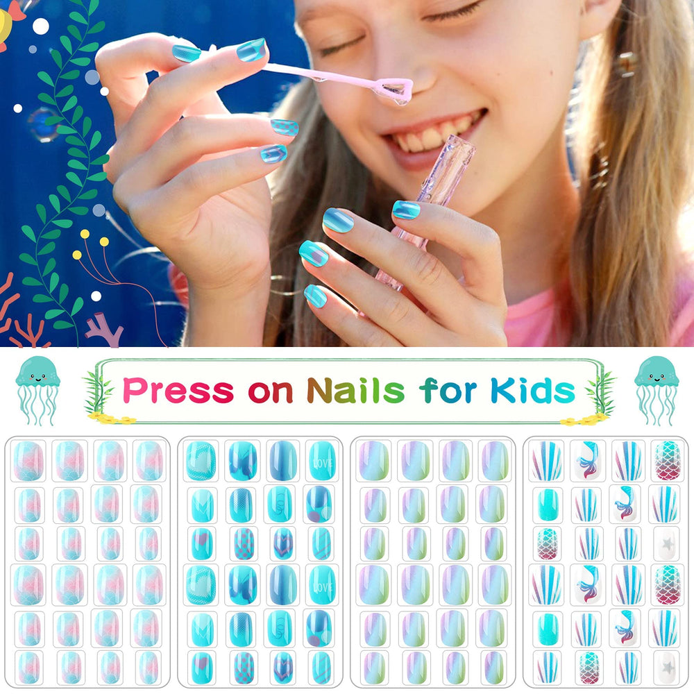 JANYUN child wearing nails at play, colorful look for parties