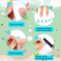 JANYUN nails held against a finger, size comparison for small hands