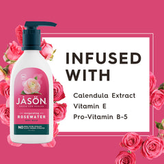 JASON body wash in shower being used for invigorating, refreshing cleanse