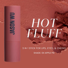 Jason Wu Hot Fluff texture swatch on skin showing creamy matte payoff and blendability