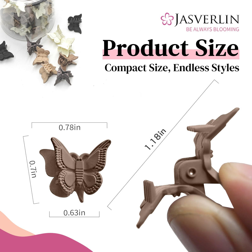 JASVERLIN mini butterfly clip securing half-up hairstyle for a neat, playful look