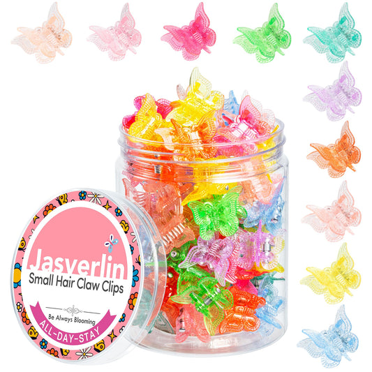 JASVERLIN front packaging showing 50 colorful butterfly clips and benefits