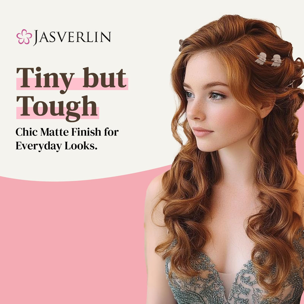 JASVERLIN clip securing curly half-up style for neat, lightweight hold