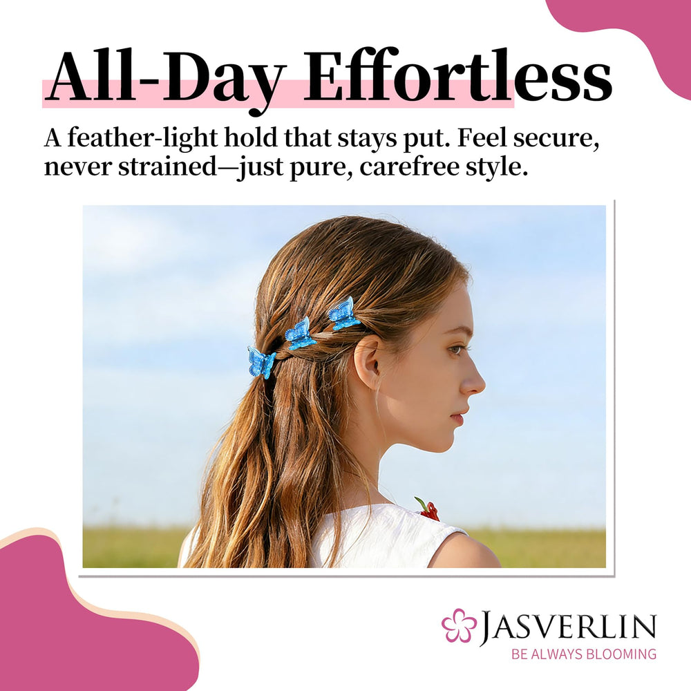 JASVERLIN clips in half-up hairstyle demonstrating quick styling and hold benefit