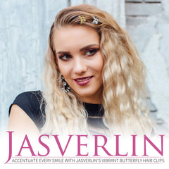 JASVERLIN clips styled in festival hair, sparkly accents for party-ready looks