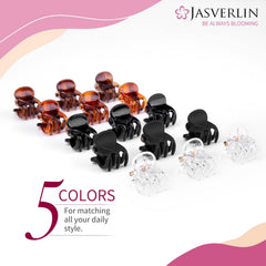 JASVERLIN clips spread on table showing travel-ready convenience benefit