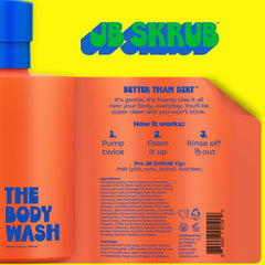 JB SKRUB body wash used under shower controls body odor