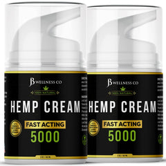 JB Wellness Co hemp cream front jar shows clear label and size benefits