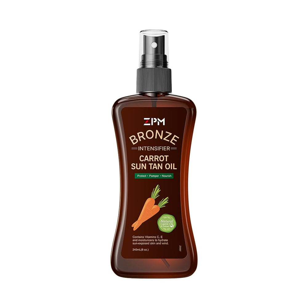 jeallis front bottle of carrot tanning oil showing product branding and benefit