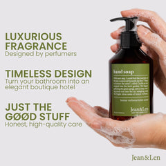 Jean & Len label closeup showing product name and vegan benefit