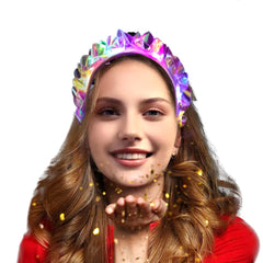 Jeffan LED tiara front view showing bright crown and party appeal