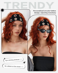 JENSVOIR headband worn over long hair demonstrating secure hold benefit