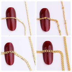 JERCLITY cascading chains on manicured nails adding 3D visual impact