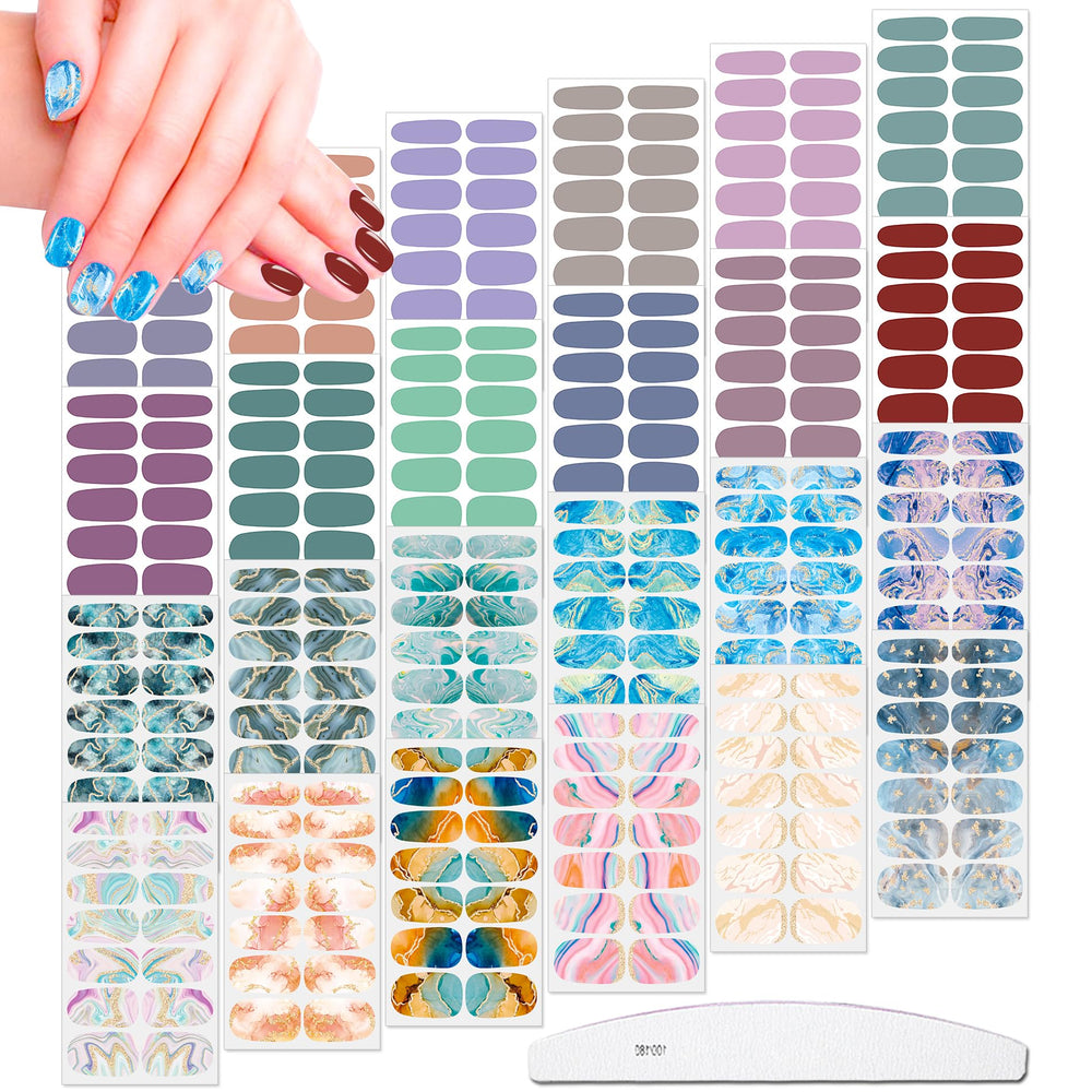 JERCLITY front packaging showing full 24-sheet nail wrap set and included file