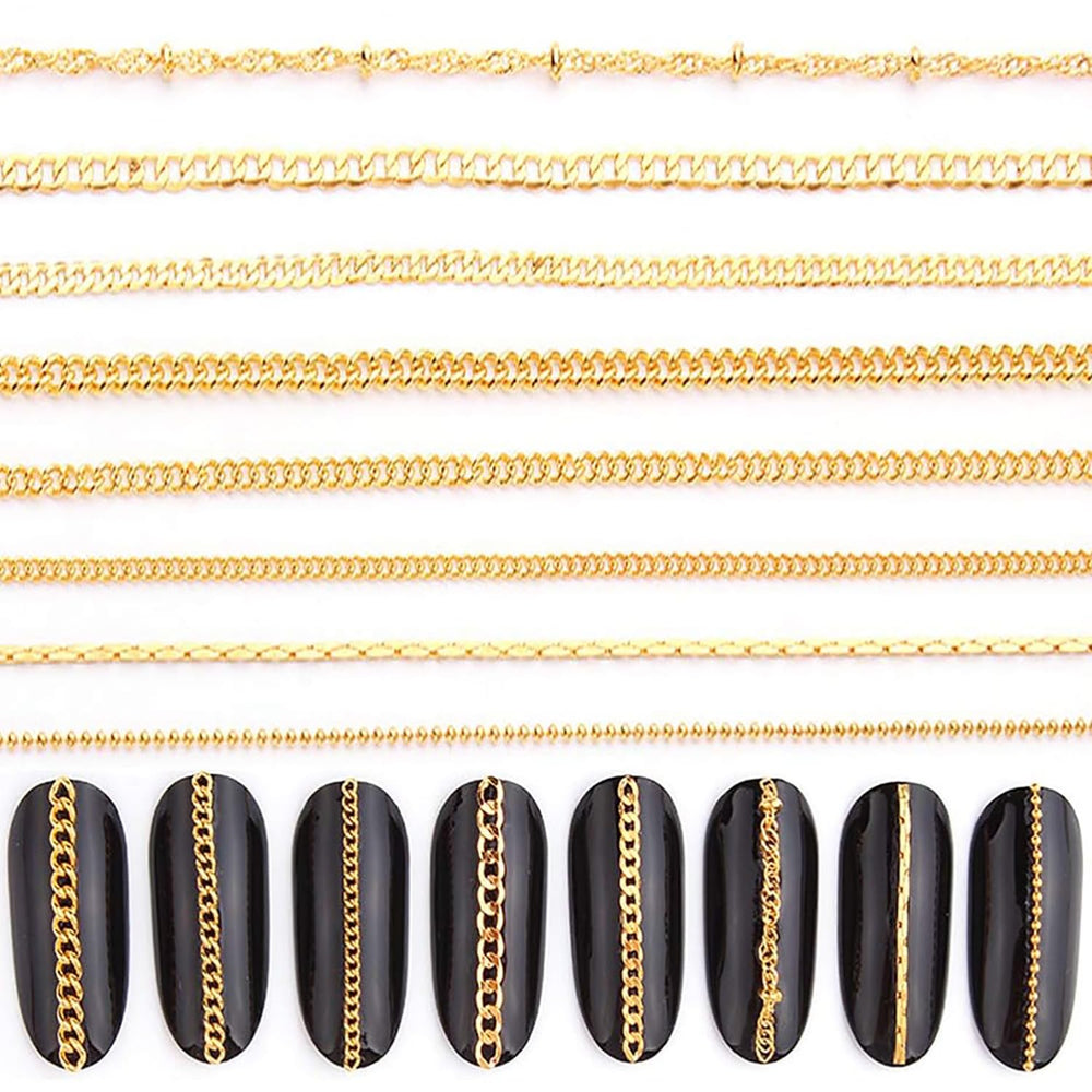 JERCLITY front packaging showing eight gold nail chain strips and convenience