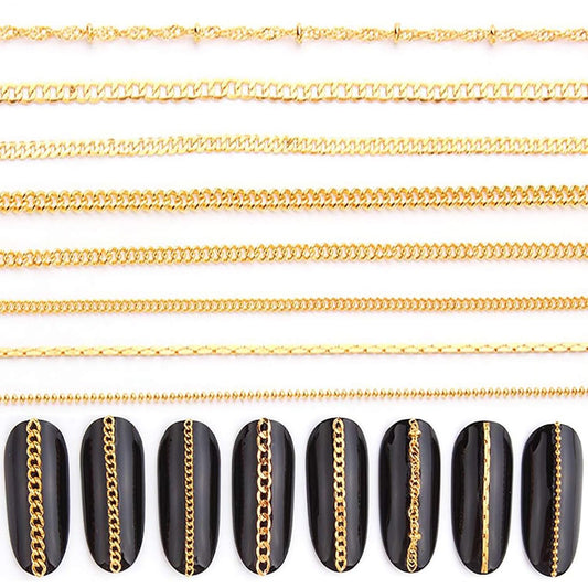 JERCLITY front packaging showing eight gold nail chain strips and convenience