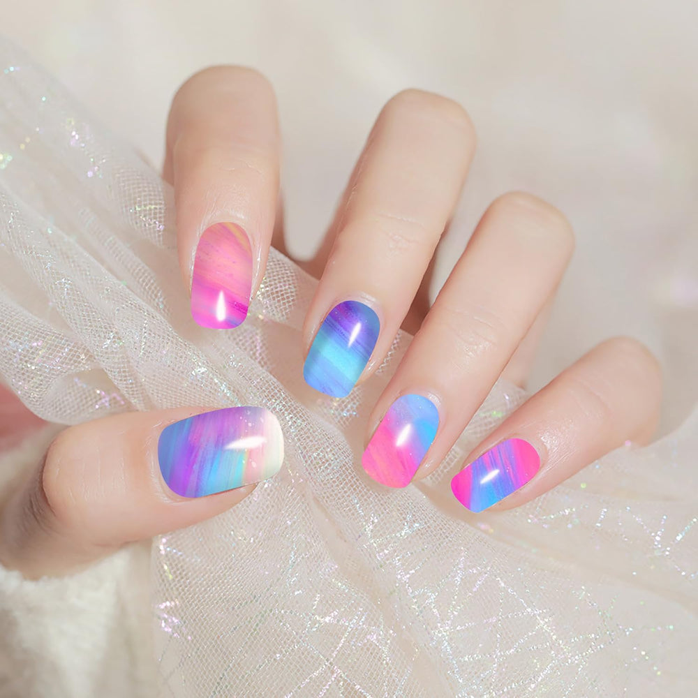 JERCLITY nail strips applied on hand showing instant salon-style manicure benefit