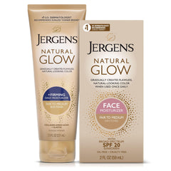 Jergens bundle front packaging shows both face SPF20 and firming body lotion offering convenience
