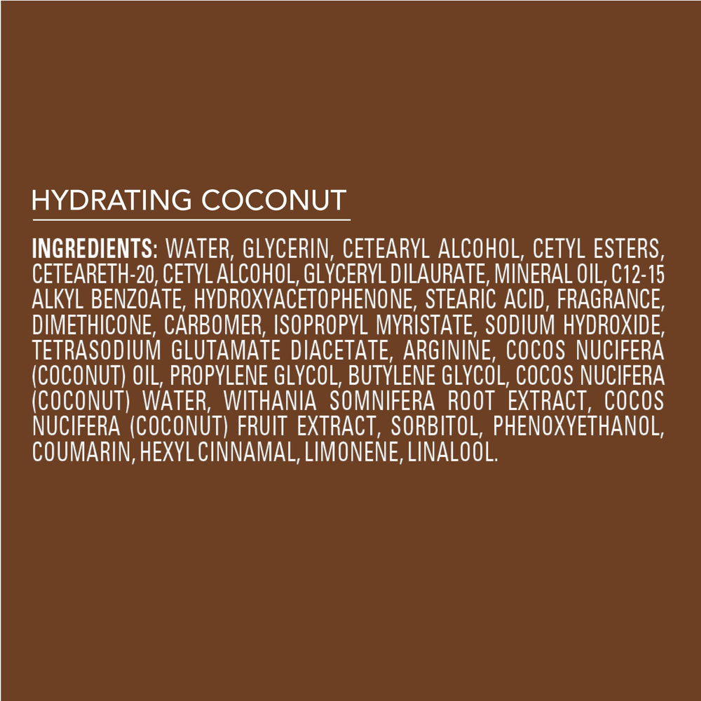 Jergens next to halved coconut highlighting coconut oil hydration benefit