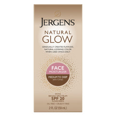 Jergens front packaging of face moisturizer showing tube and product name benefits