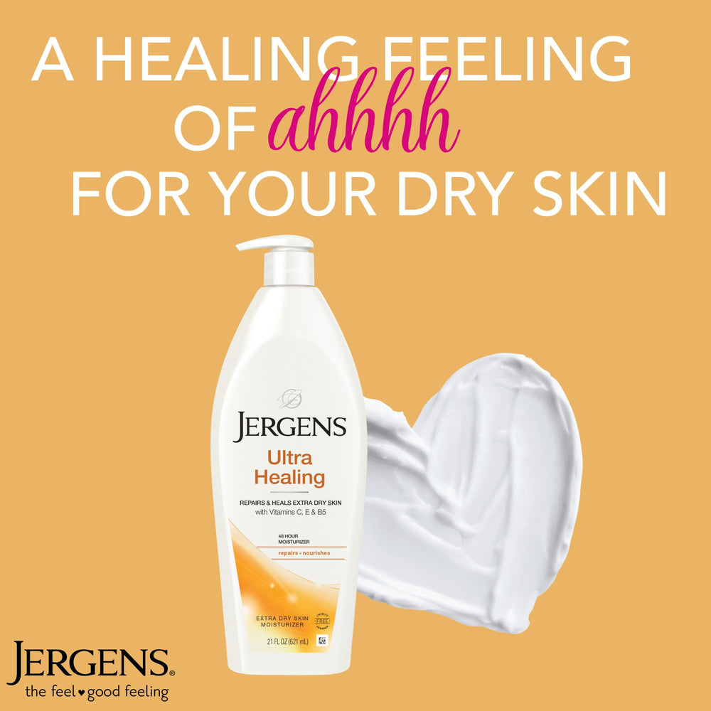 Jergens label close-up highlighting HYDRALUCENCE and vitamin benefits