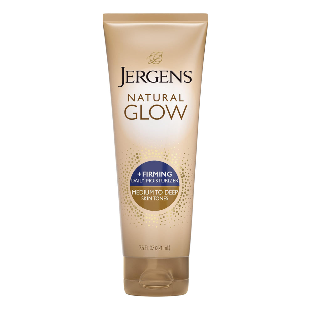Jergens front packaging showing product and benefits for gradual tan