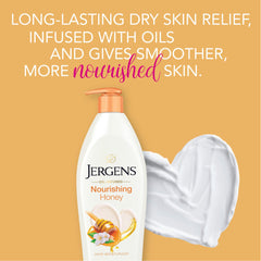 Hand applying Jergens lotion showing quick hydration benefit
