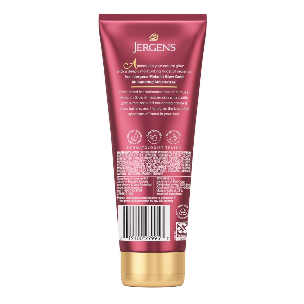 Jergens bottle on bathroom counter suggesting daily skincare routine