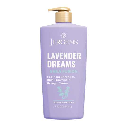 Jergens bottle front packaging showing lavender scent and benefits