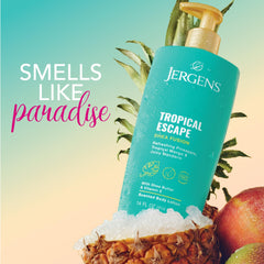 Jergens lotion texture close-up highlighting smooth shea-enriched moisturizing finish