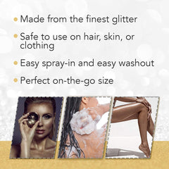 Jerome Russell model at festival with body glitter showcasing instant party-ready shimmer benefit