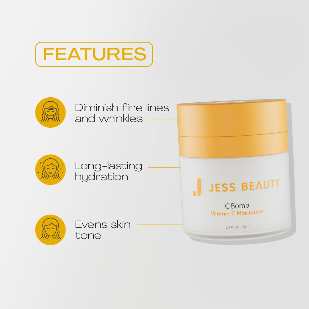 JESS BEAUTY pump dispensing cream highlighting easy application and hygienic packaging benefit