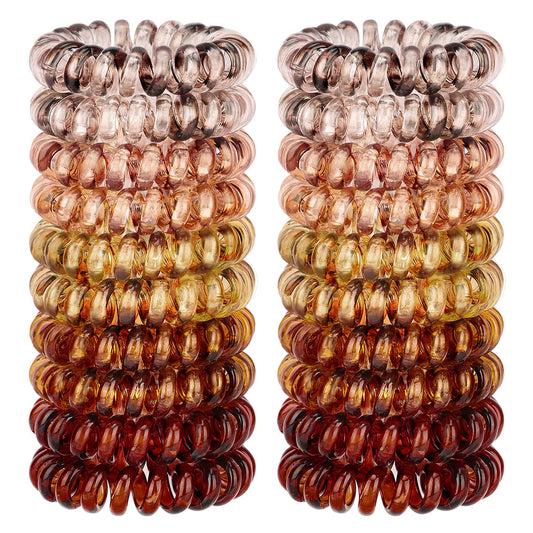 JessLab front packaging showing 20 colorful spiral hair ties and benefit organization