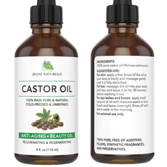 Jeune Naturelle castor oil close-up texture on hand demonstrating rich hydration benefit