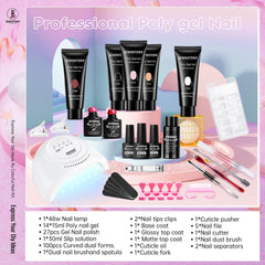 JEWHITENY close-up of 14 poly gel tubes, highlights smooth consistency and range