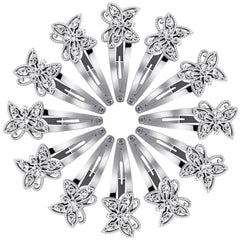Jexine front view of twelve butterfly clips showing sparkle and packaging benefit