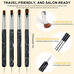 JFIYUOMCI close-up of round brush tips delivering smooth stroke control