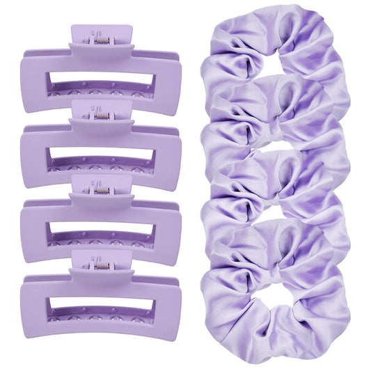 JGQUR lilac set front packaging showing clips and scrunchies for easy styling