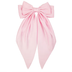 JGQUR pink bow front view shows elegant long tails and polished finish
