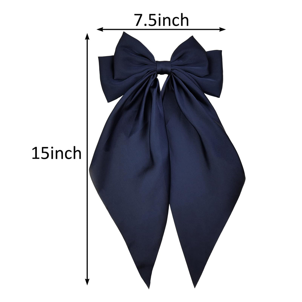 JGQUR large bow worn in ponytail demonstrates secure hold and style boost