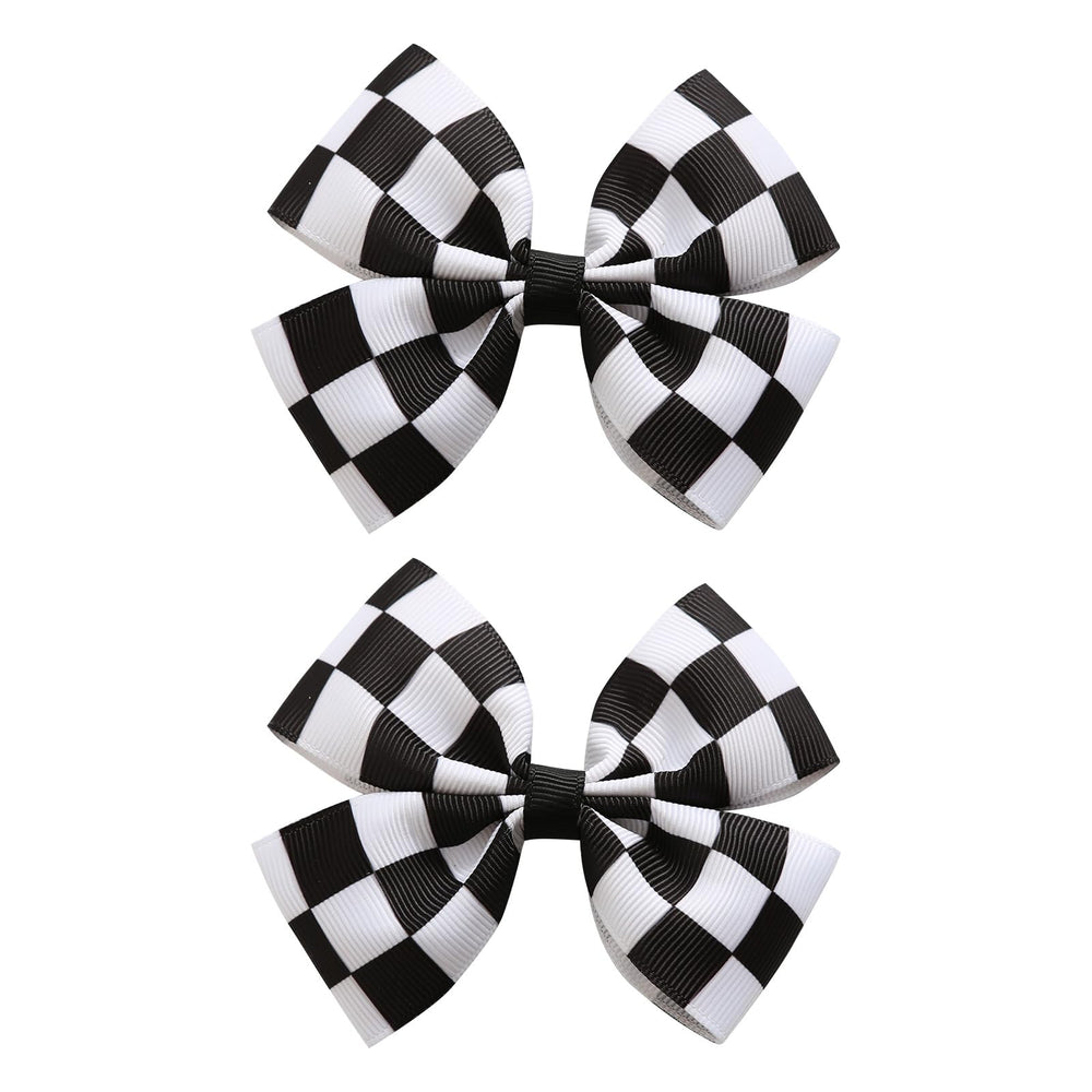 JiaDuo front view checkered bows showing bold racing style and instant visual impact