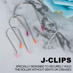 Jicoyin clip securing a roller in hair demonstrating crease-free hold and easy use