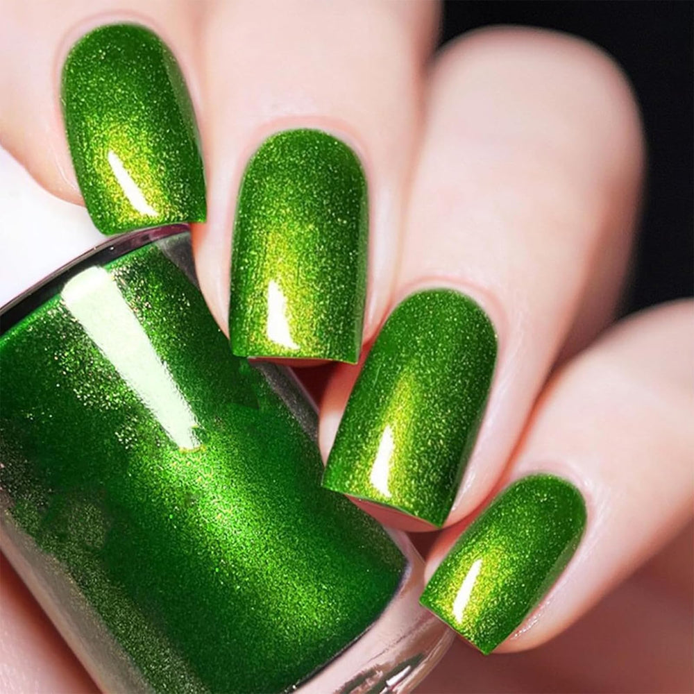 JimysCo COSMOO front bottle view shows vibrant green shimmer and brand