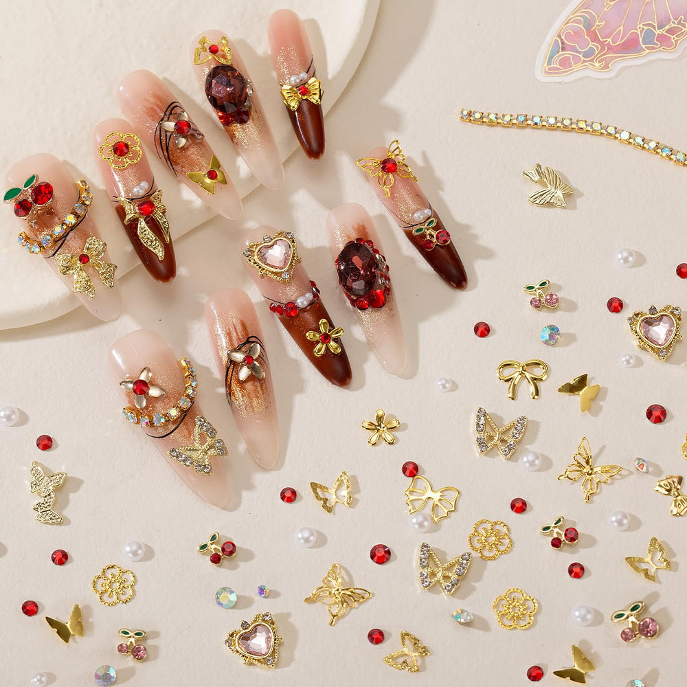 JINJINANV assorted 3D bows cherries and flowers providing eye-catching focal points