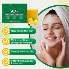 jioijioi close-up of StemSoul soap texture highlighting grain and moisturizing creaminess for gentle exfoliation