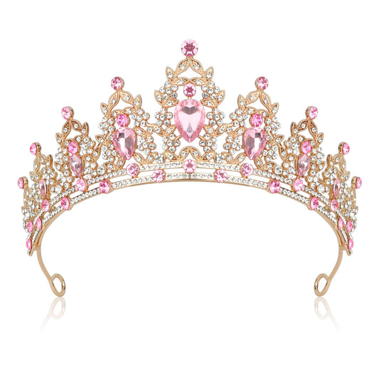 JIOMULIG front view pink tiara showing regal design and sparkle benefit